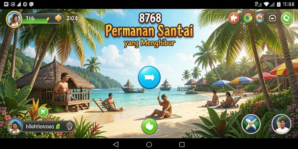 Tangkapan layar utama menunjukkan gameplay santai dari 8768.