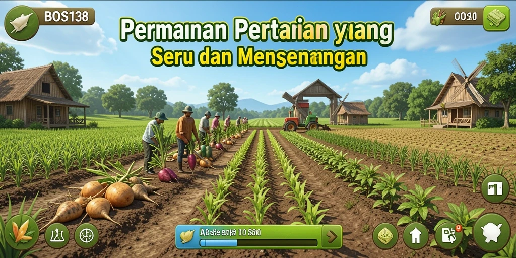 Screenshot gameplay BOS138 yang menunjukkan aktivitas bertani yang menyenangkan.