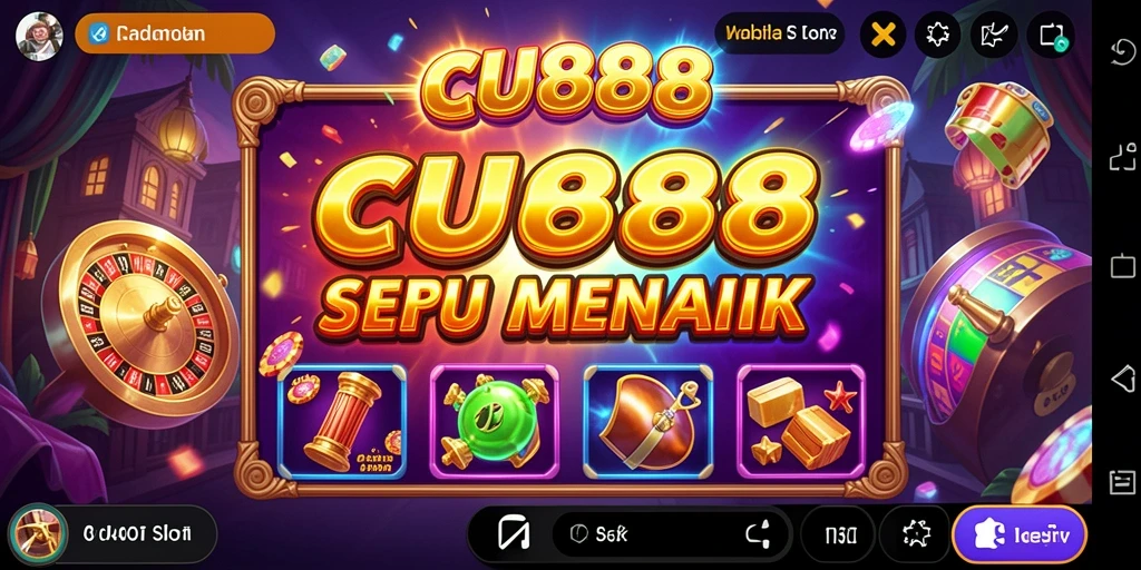 Screenshot utama CU888 menampilkan pengalaman bermain slot yang penuh aksi.
