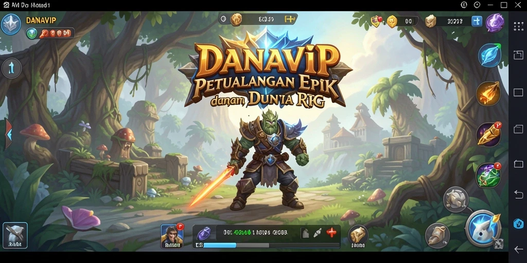 Tangkapan layar yang menunjukkan aksi petualangan RPG yang mendebarkan.