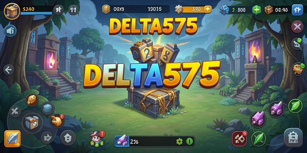 Tampilan gameplay DELTA575 yang menarik dan kaya akan elemen idle.