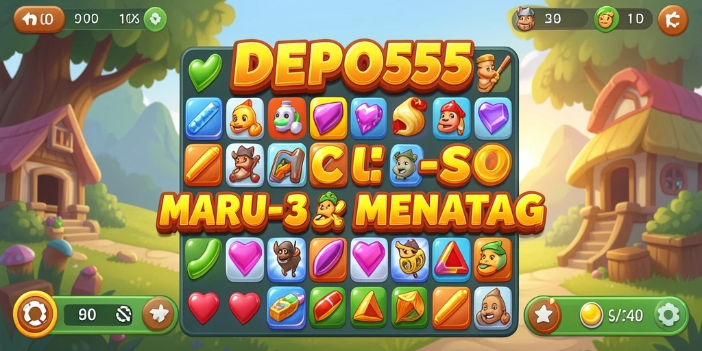 Tampilan gameplay DEPO555 yang seru dengan elemen Match-3.