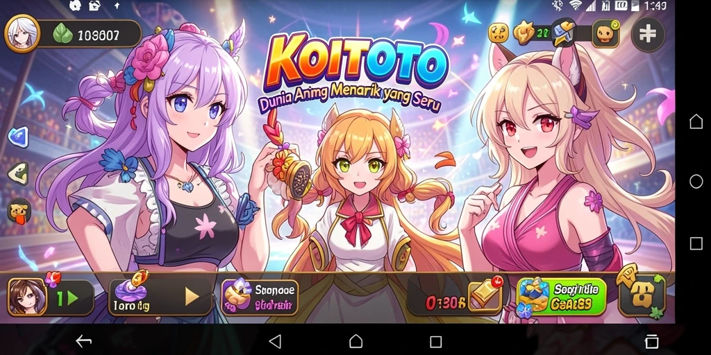 Tampilan epic dalam gameplay Anime KOITOTO yang memukau.