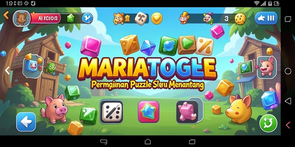 Tampilan gameplay MARIATOGEL dengan teka-teki yang menarik.