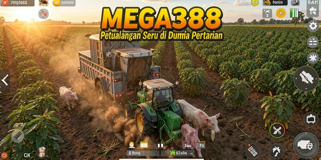 Tampilan menarik dari gameplay pertanian di MEGA388.