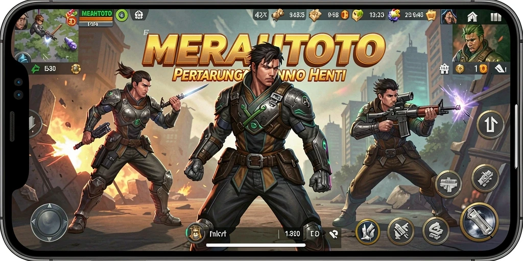 Tampilan menegangkan dari gameplay pertarungan di MERAHTOTO.