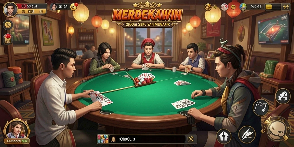 Screenshot gameplay QiuQiu yang menarik di MERDEKAWIN.