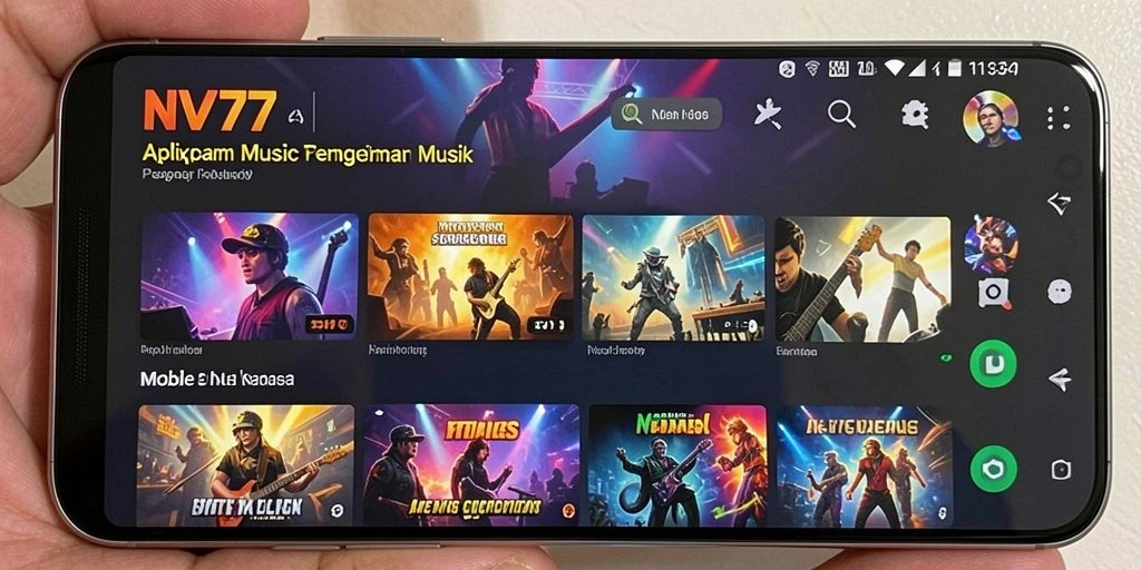 Screenshot gameplay NV77 yang menunjukkan keseruan bermain musik.