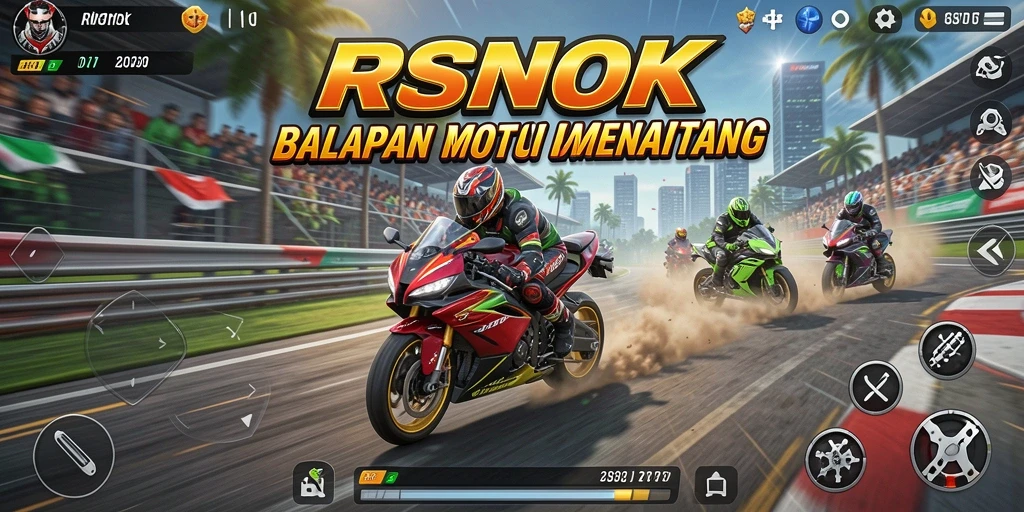 Tampilan gameplay balapan cepat dari RSNOK yang menegangkan.