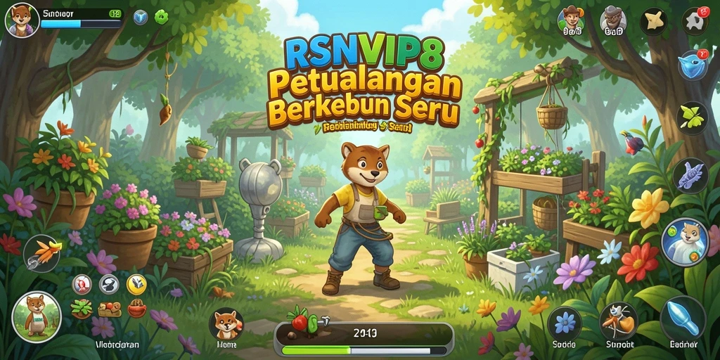 Tampilan menarik dari gameplay RSNVIP8 yang penuh warna dan aktivitas berkebun.
