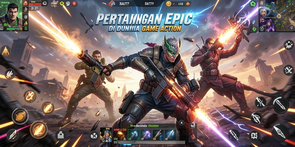 Screenshot utama SIA777 menampilkan aksi seru dalam pertarungan penuh aktivitas.