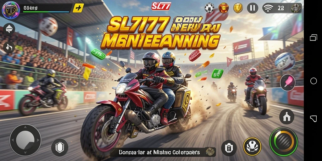 Tampilan gameplay seru dari SL777 yang menampilkan aksi balapan cepat.