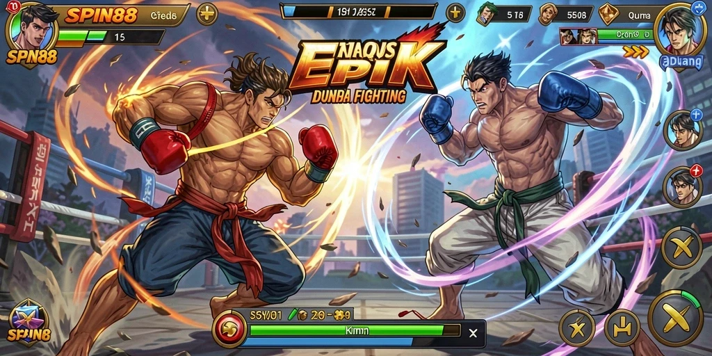 Tampilan gameplay SPIN88 yang penuh aksi dan pertarungan seru.