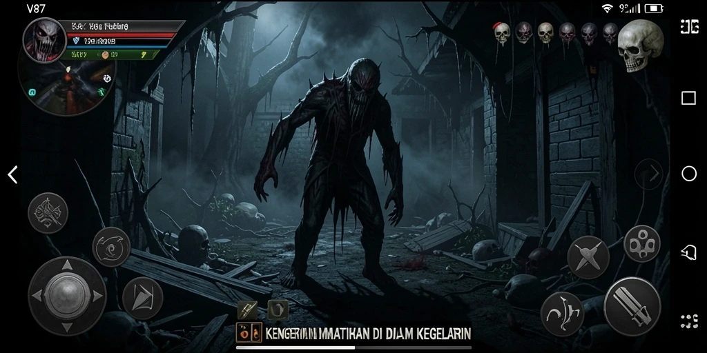 Gameplay menegangkan V87 di tengah kegelapan.