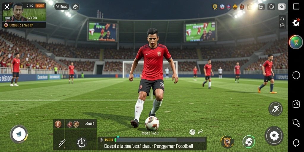 Tampilan gameplay V98 yang menggugah semangat dalam sepak bola.