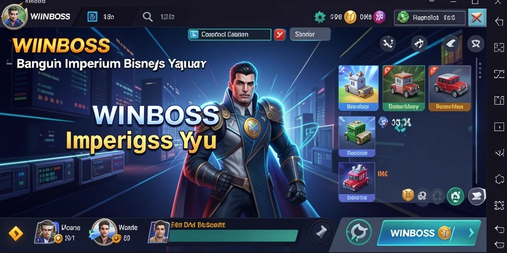 Screenshot WINBOSS menampilkan gameplay Tycoon yang menarik.