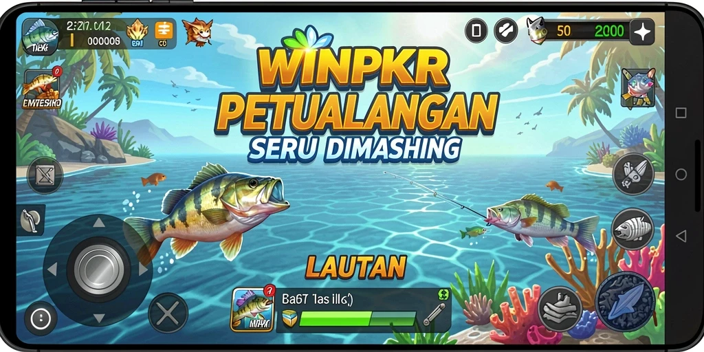 Tampilan gameplay memancing yang menakjubkan di WINPKR.