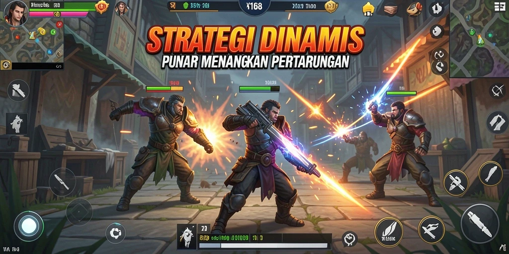 Gameplay X168 menampilkan pertempuran strategi yang intens dan mendebarkan.